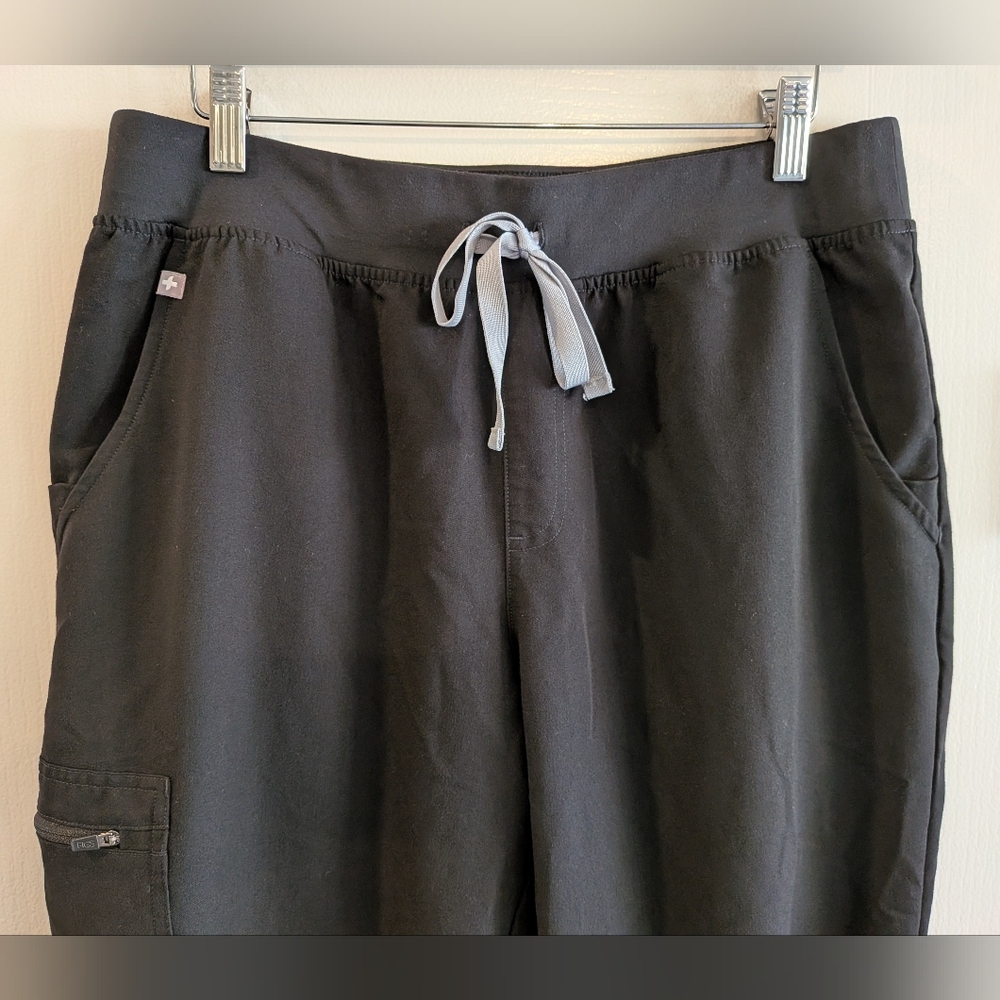 FIGS Zamora Jogger Scrub Pants Black Women's Size L Nurse CNA Medical Uniform - Picture 3 of 12
